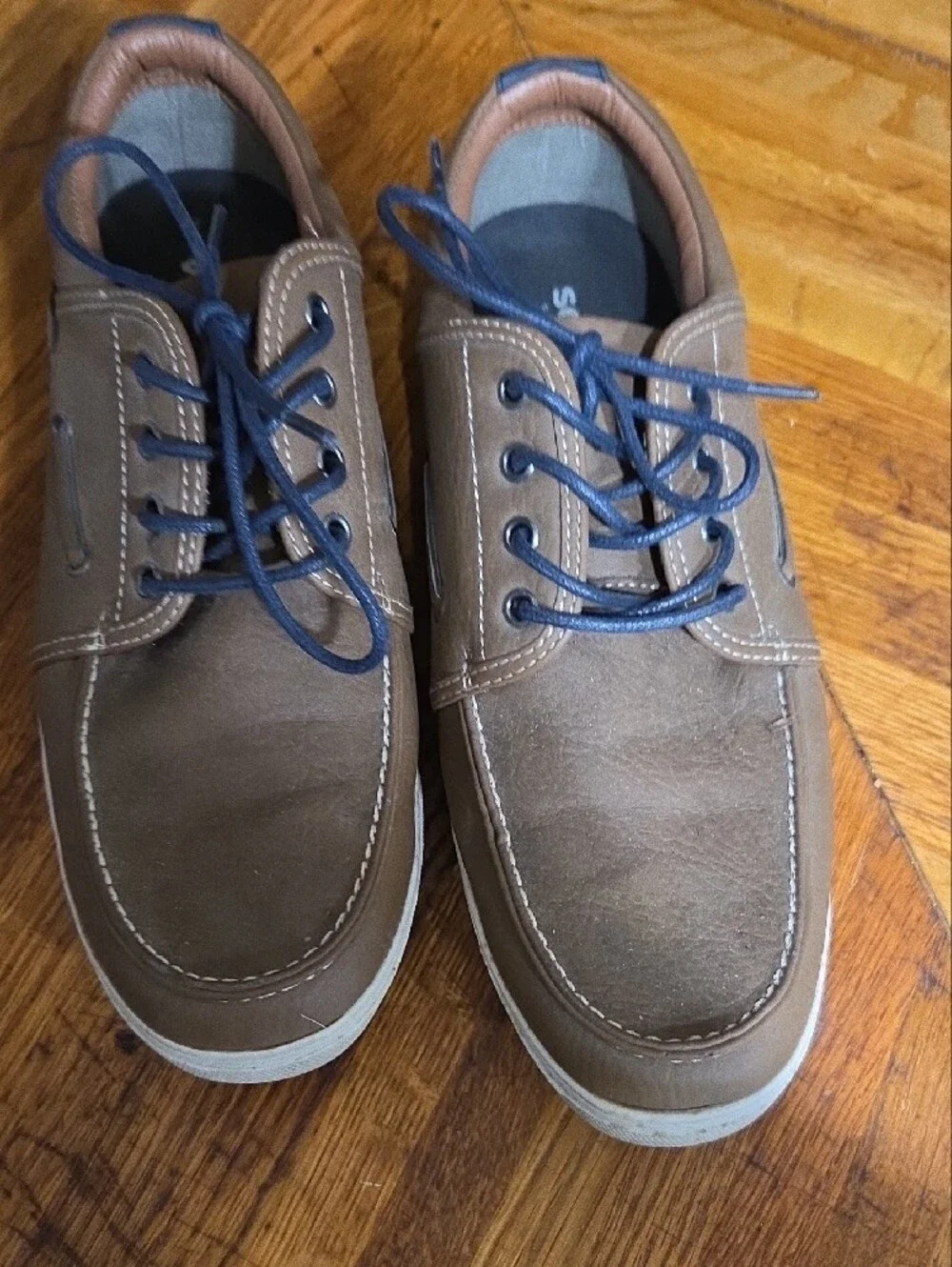 SONOMA Men's Tan and Navy Boat Shoes